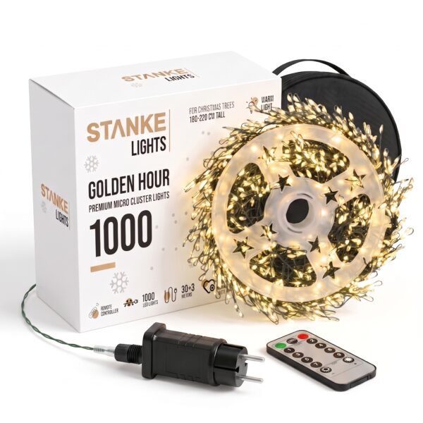 1000 LED Nordic Glow Micro Cluster LED fényfüzér – Golden Hour