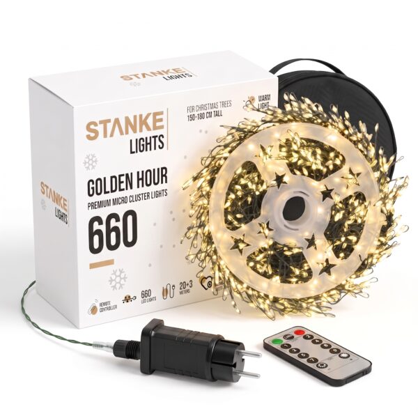 660 LED Nordic Glow Micro Cluster LED fényfüzér – Golden Hour